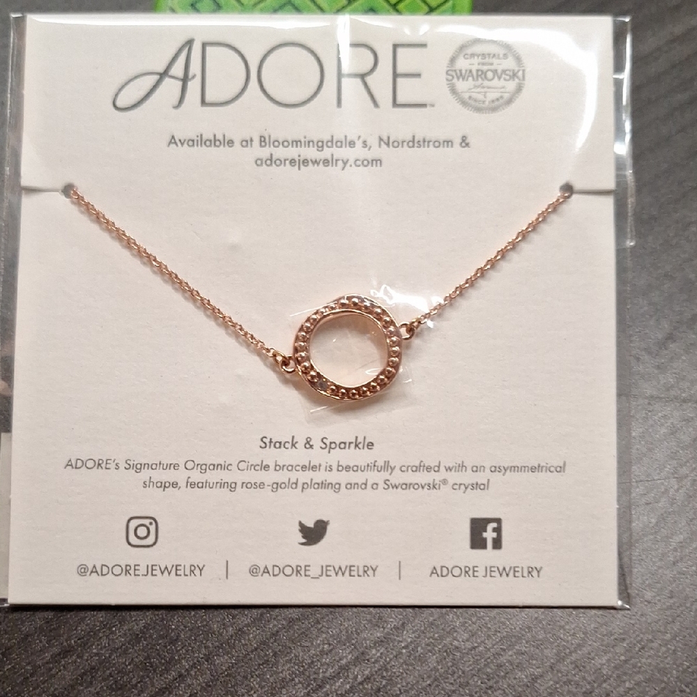 Adore Stack & Sparkle Swarovski Crystal Bracelet Rose Gold New